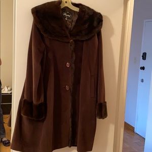 Winter coat, XL Angora, wool and mink fur